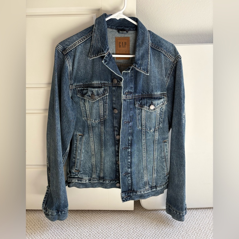 Gap Medium Blue Washed Denim Jacket - image 1